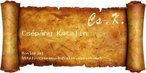 Csépány Katalin névjegykártya